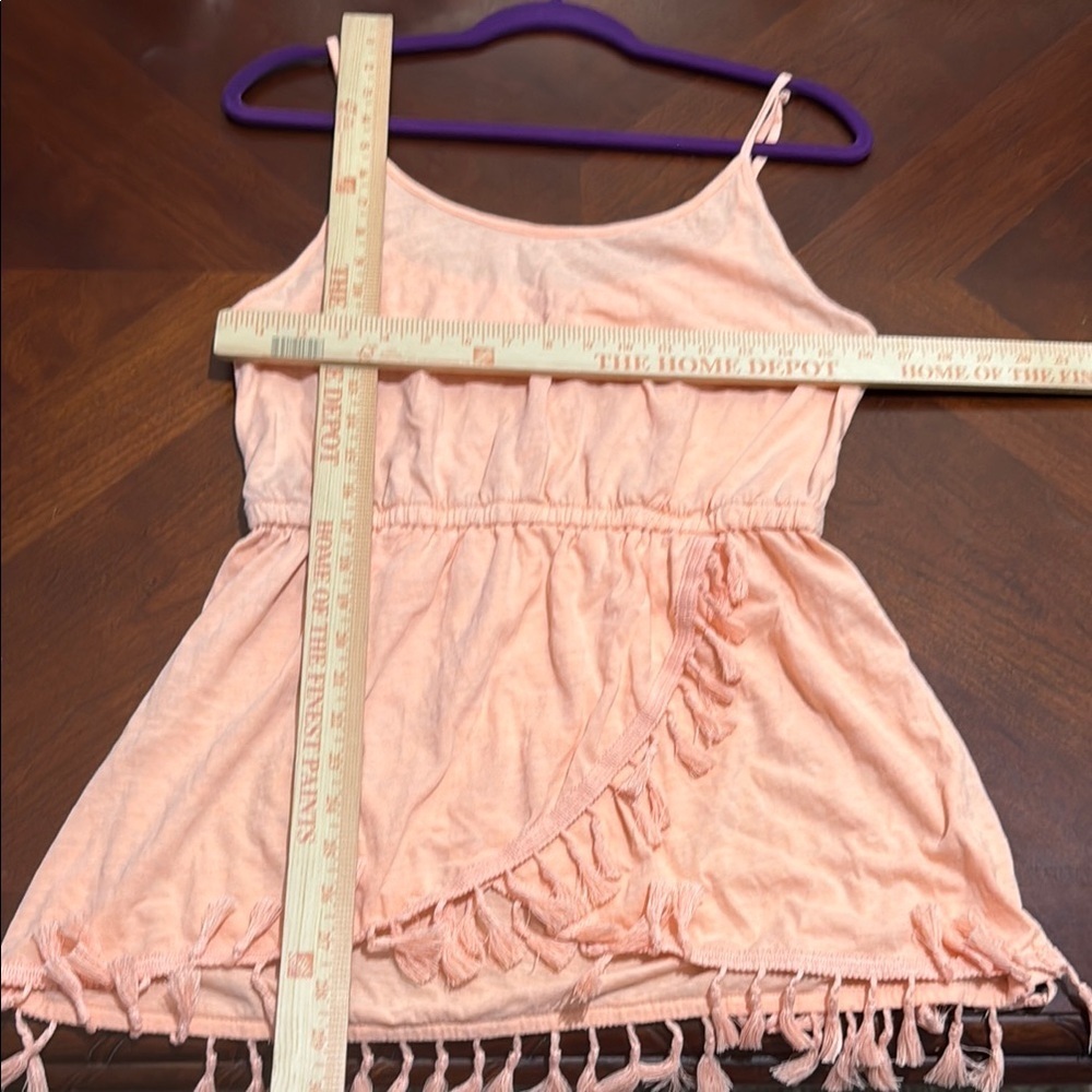 Peach Sleeveless dress with Tassel Hem coverup or top rare - Picture 5 of 8